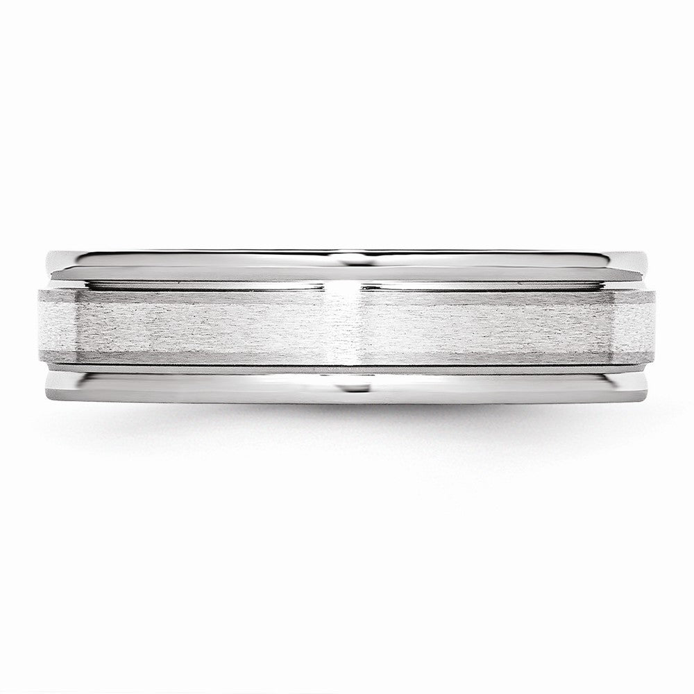 Chisel Cobalt Sterling Silver Inlay Satin And Polished 6mm Wedding Band