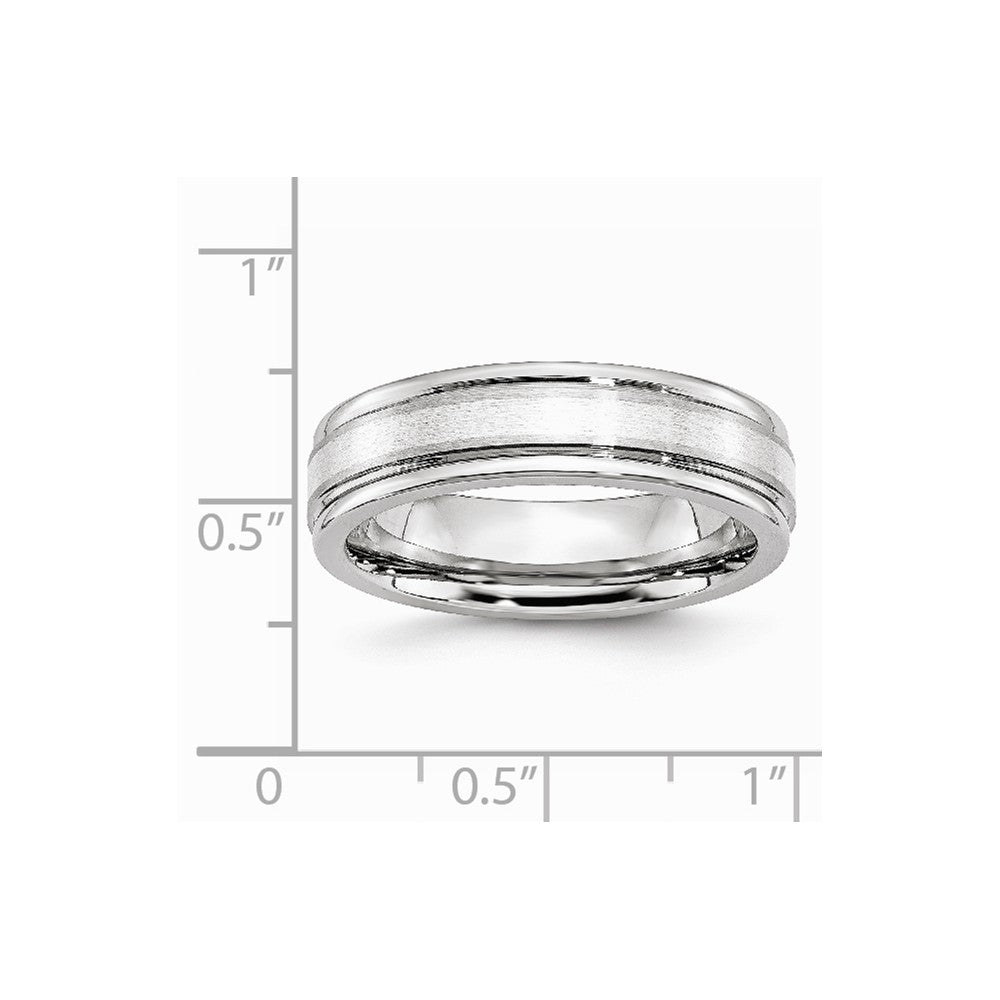 Chisel Cobalt Sterling Silver Inlay Satin And Polished 6mm Wedding Band