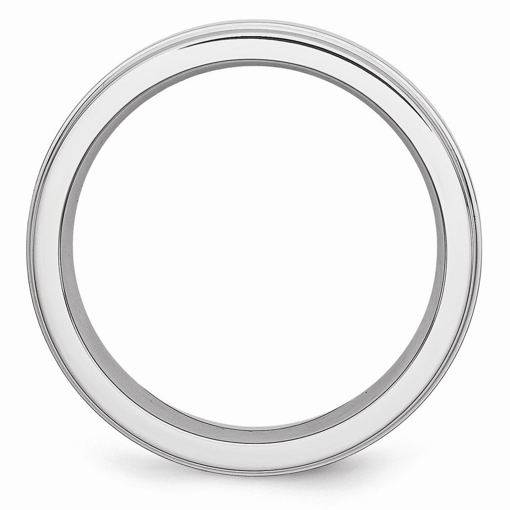 Chisel Cobalt Sterling Silver Inlay Satin And Polished 6mm Wedding Band