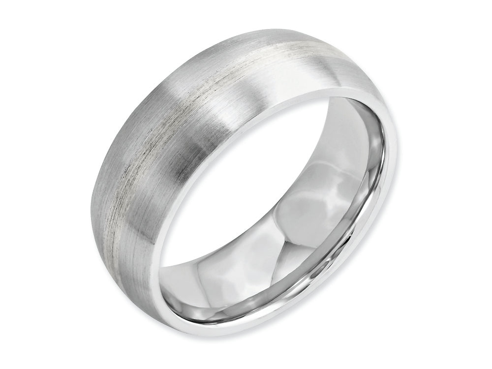 Chisel Cobalt Sterling Silver Inlay Satin 8mm Wedding Band