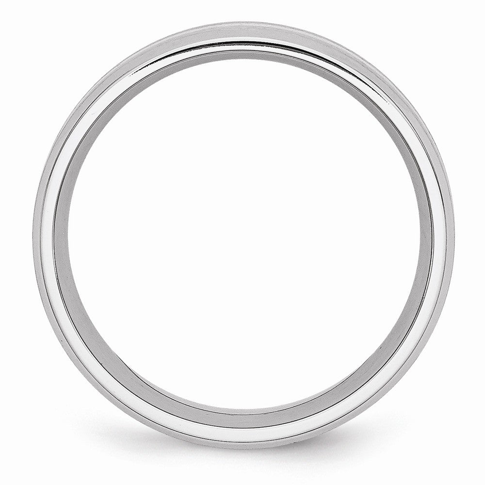 Chisel Cobalt Sterling Silver Inlay Satin/polished Beveled Edge 8mm Wedding Band