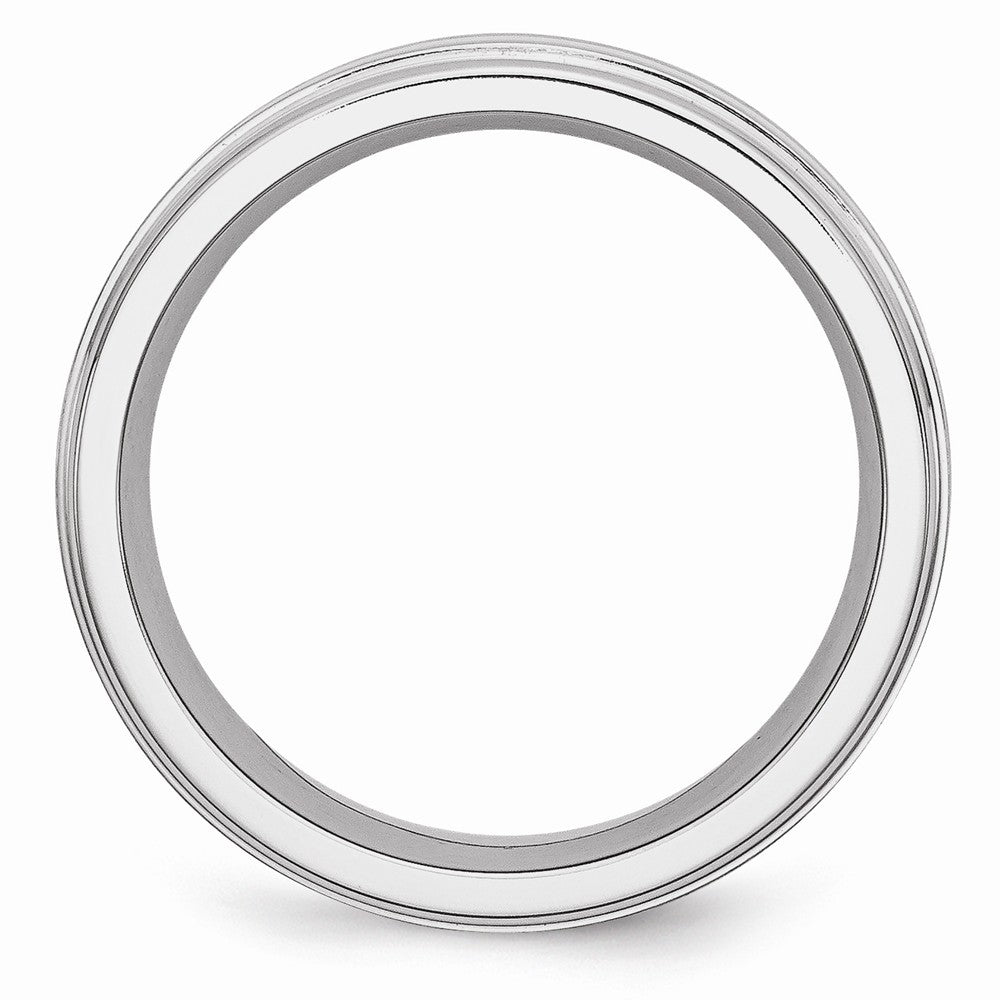 Chisel Cobalt Sterling Silver Inlay Satin And Polished 8mm Wedding Band