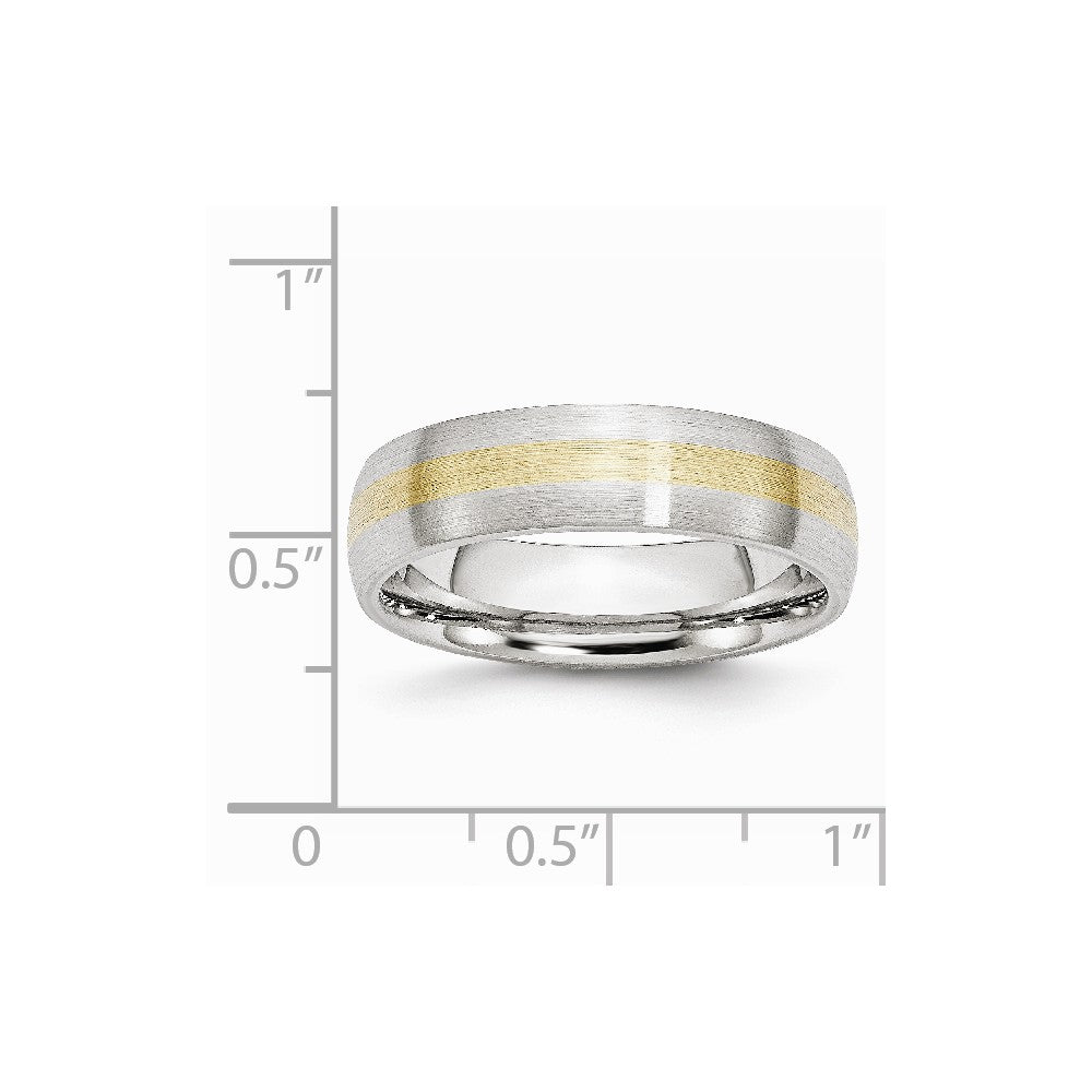 Chisel Cobalt 14k Gold Inlay Satin 6mm Wedding Band