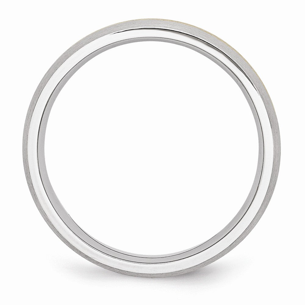 Chisel Cobalt 14k Gold Inlay Satin 6mm Wedding Band
