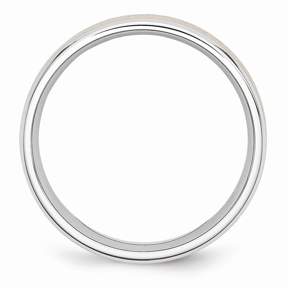 Chisel Cobalt 14k Gold Inlay Satin And Polished 6mm Wedding Band