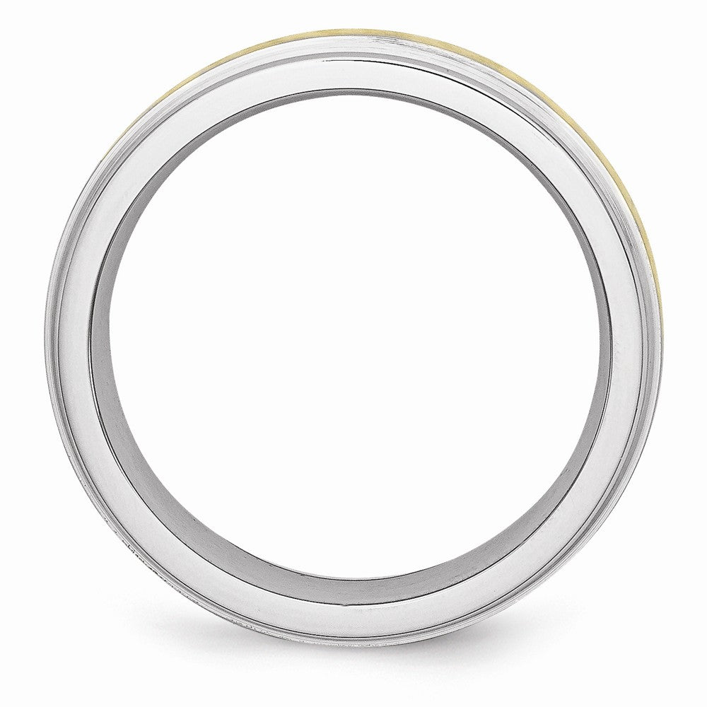 Chisel Cobalt 14k Gold Inlay Satin And Polished 6mm Wedding Band