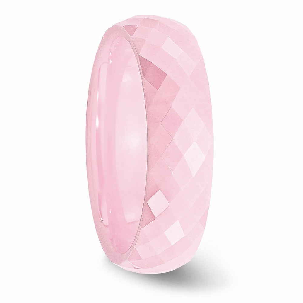 Chisel Ceramic Pink Faceted 6mm Polished Wedding Band