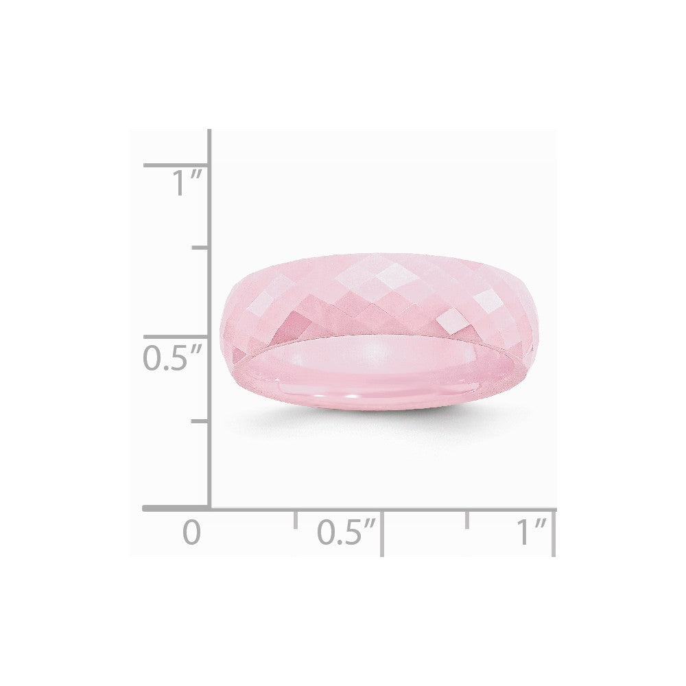 Chisel Ceramic Pink Faceted 6mm Polished Wedding Band
