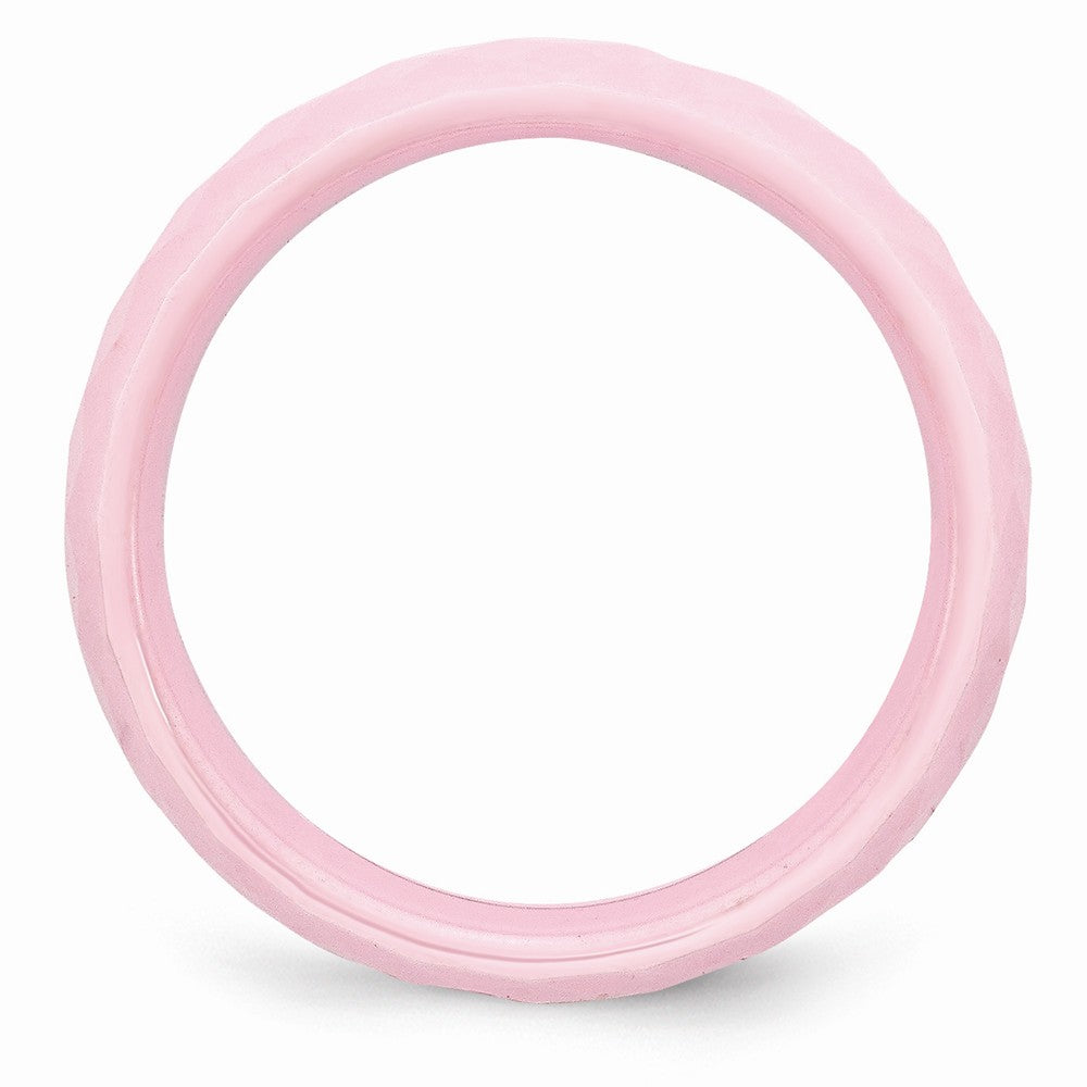 Chisel Ceramic Pink Faceted 6mm Polished Wedding Band