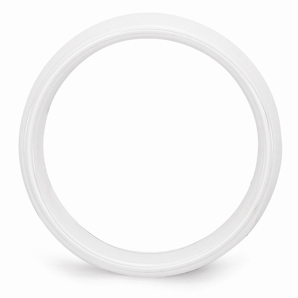 Chisel Ceramic White 8mm Polished Wedding Band