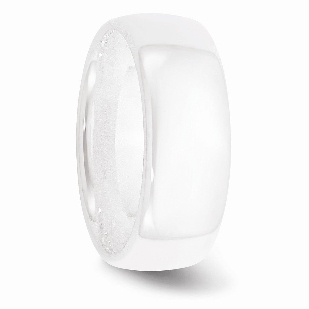 Chisel Ceramic White 8mm Polished Wedding Band