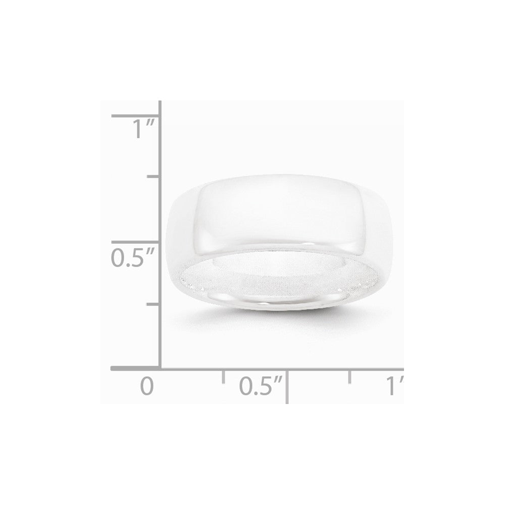 Chisel Ceramic White 8mm Polished Wedding Band