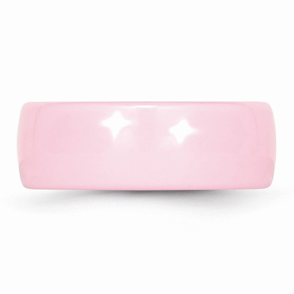 Chisel Ceramic Pink 8mm Polished Wedding Band