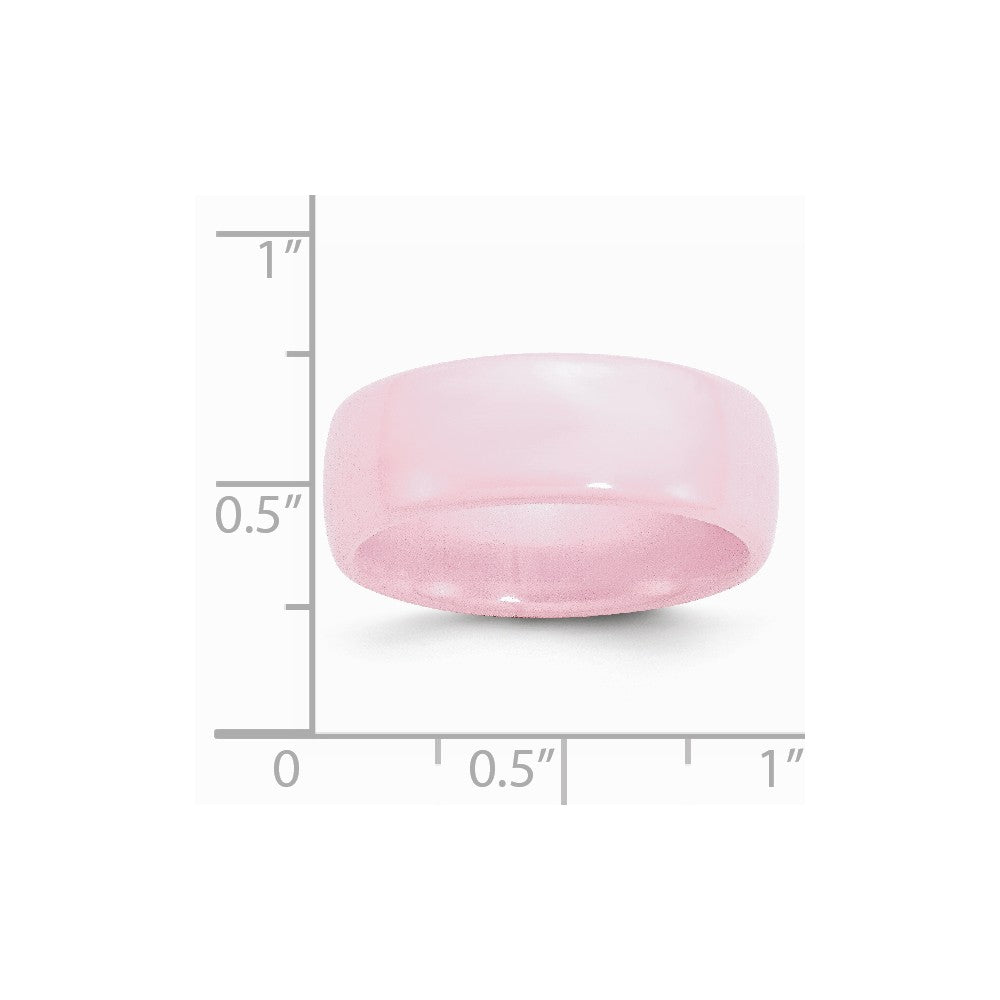 Chisel Ceramic Pink 8mm Polished Wedding Band