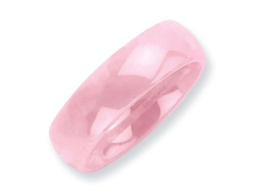 Chisel Ceramic Pink 6mm Polished Wedding Band