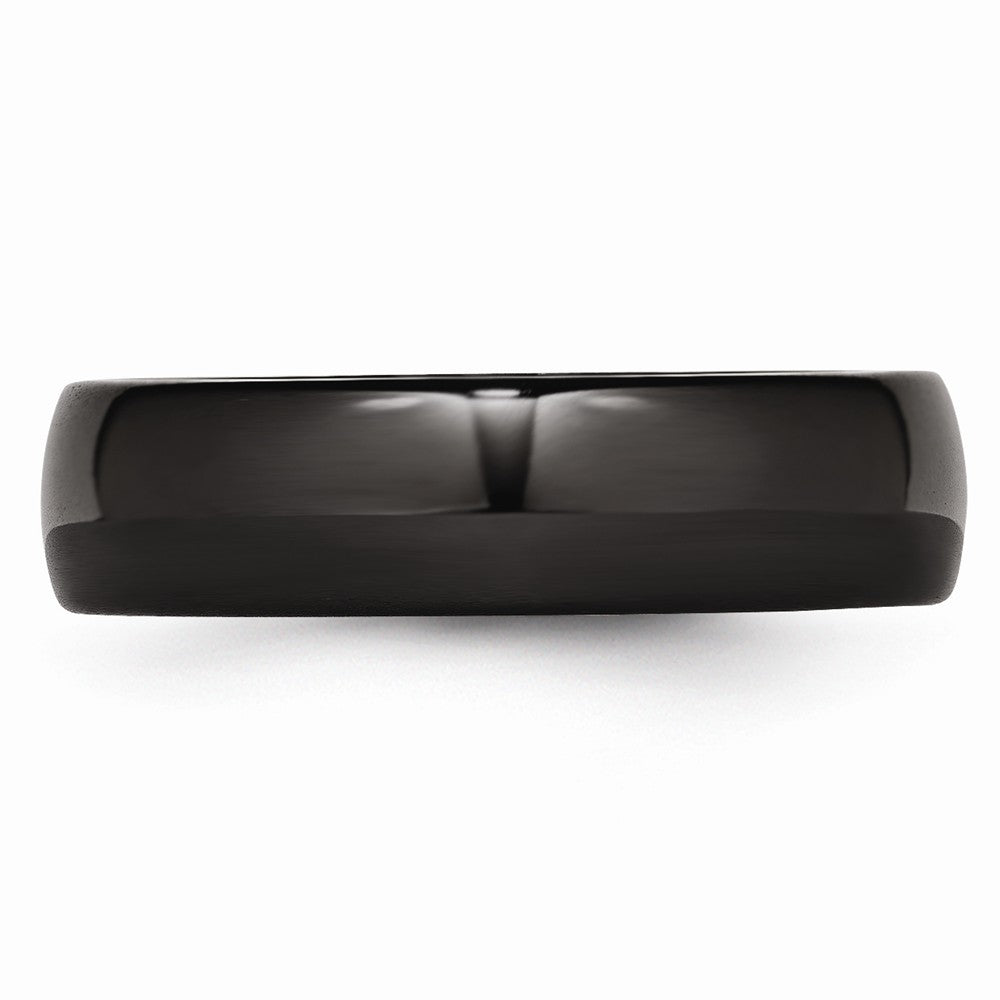 Chisel Black Ceramic 6mm Polished Wedding Band