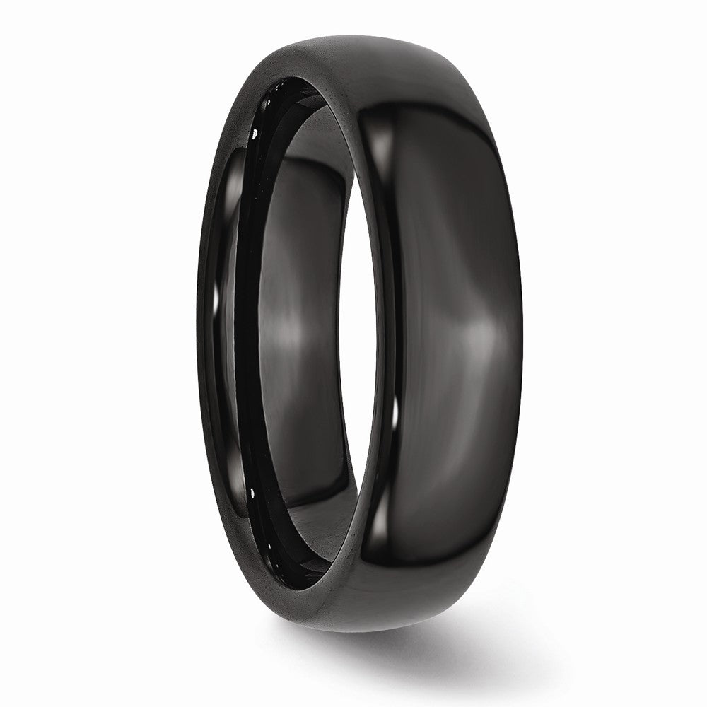 Chisel Black Ceramic 6mm Polished Wedding Band