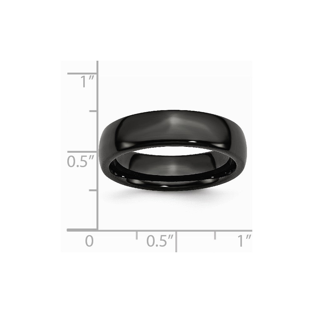 Chisel Black Ceramic 6mm Polished Wedding Band
