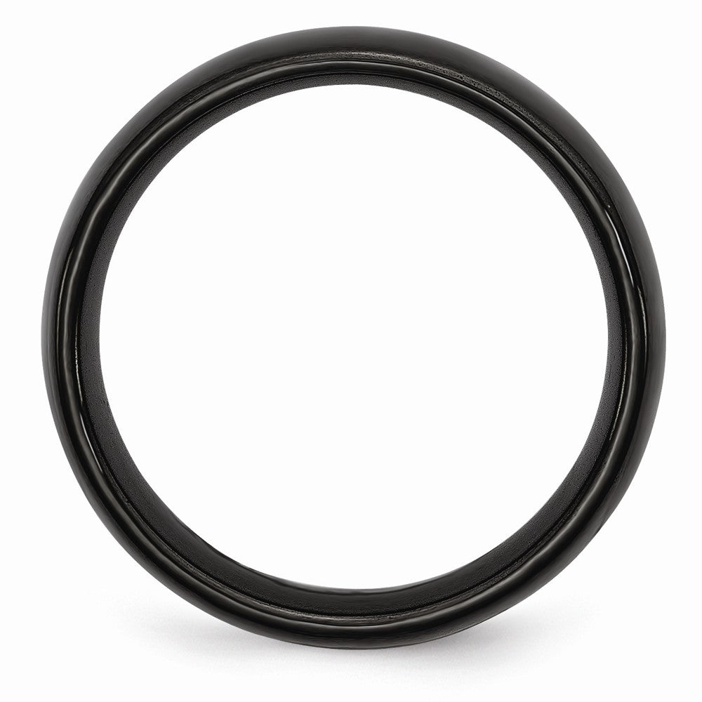 Chisel Black Ceramic 6mm Polished Wedding Band