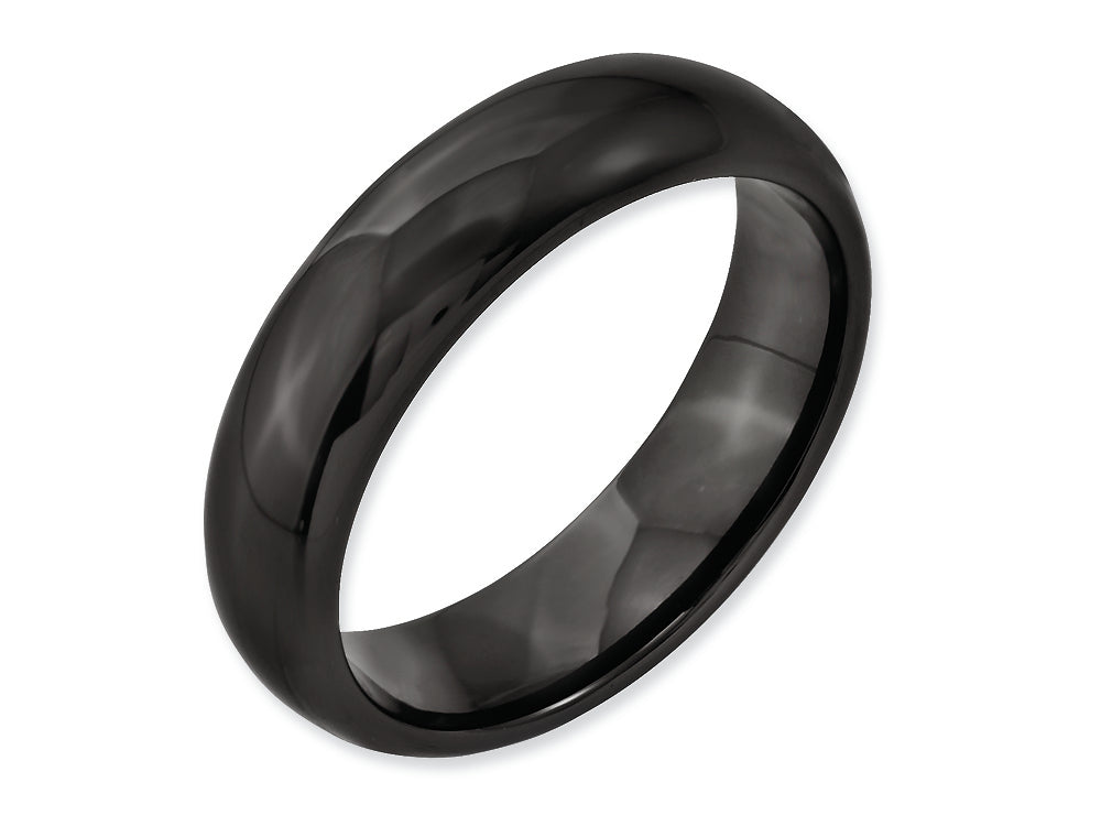 Chisel Black Ceramic 6mm Polished Wedding Band