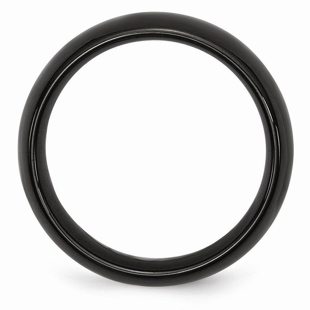 Chisel Black Ceramic 8mm Polished Wedding Band
