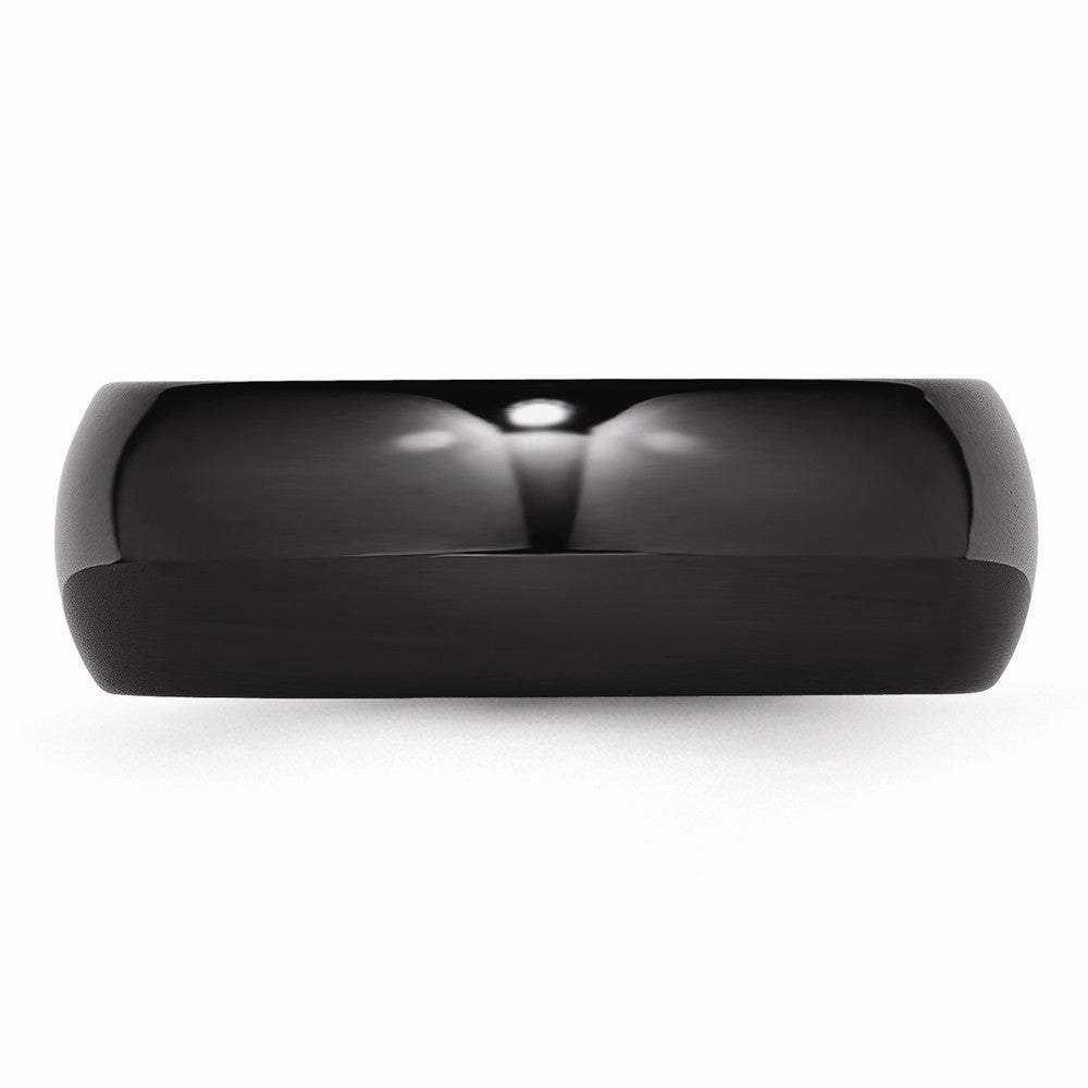 Chisel Black Ceramic 8mm Polished Wedding Band