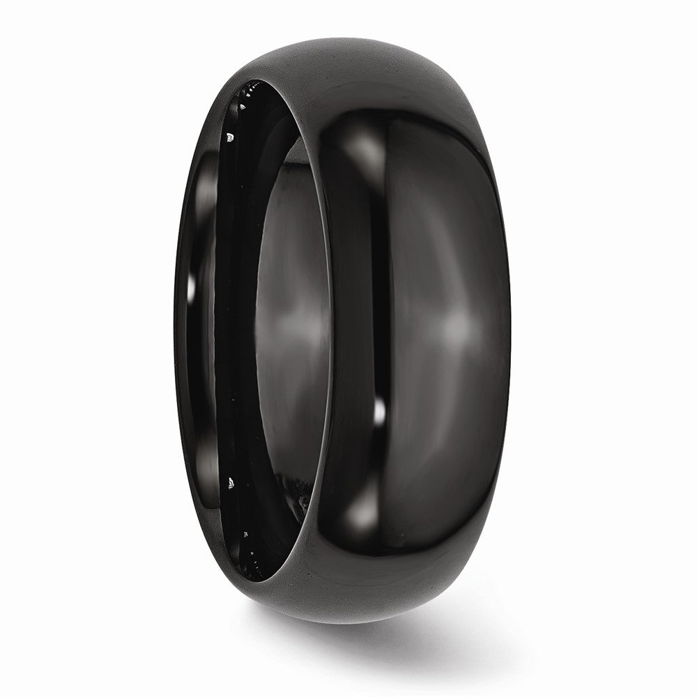 Chisel Black Ceramic 8mm Polished Wedding Band