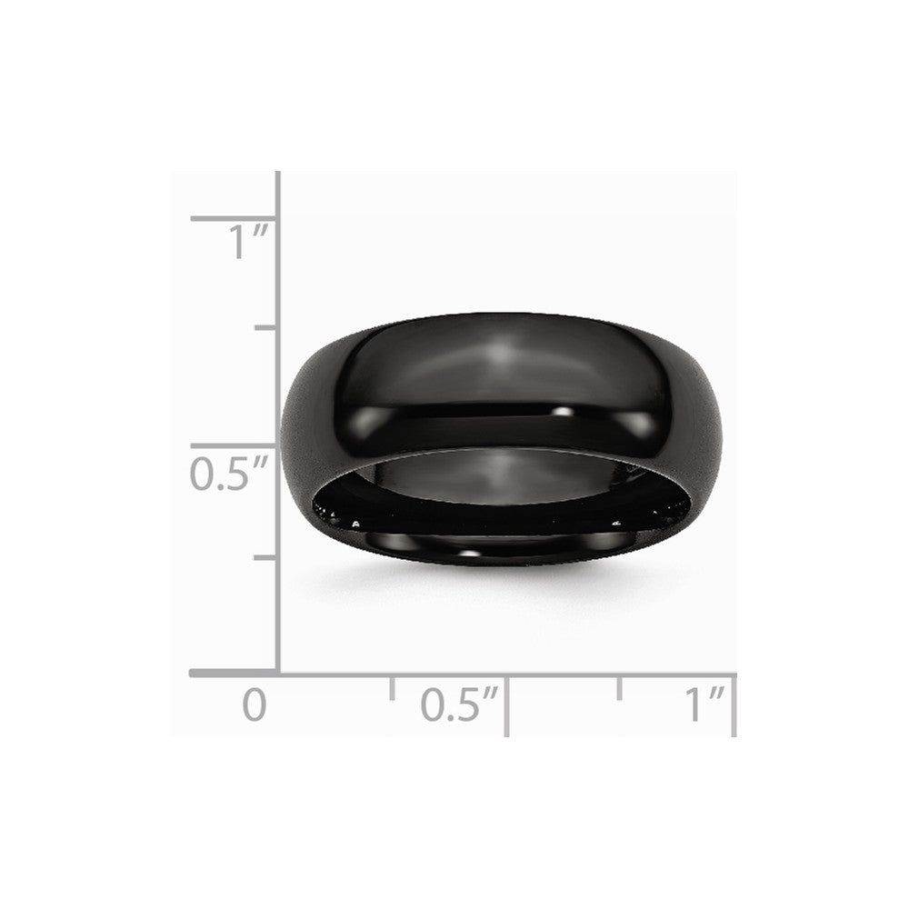 Chisel Black Ceramic 8mm Polished Wedding Band