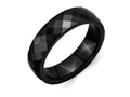 Chisel Ceramic Black 6mm Faceted Polished Wedding Band