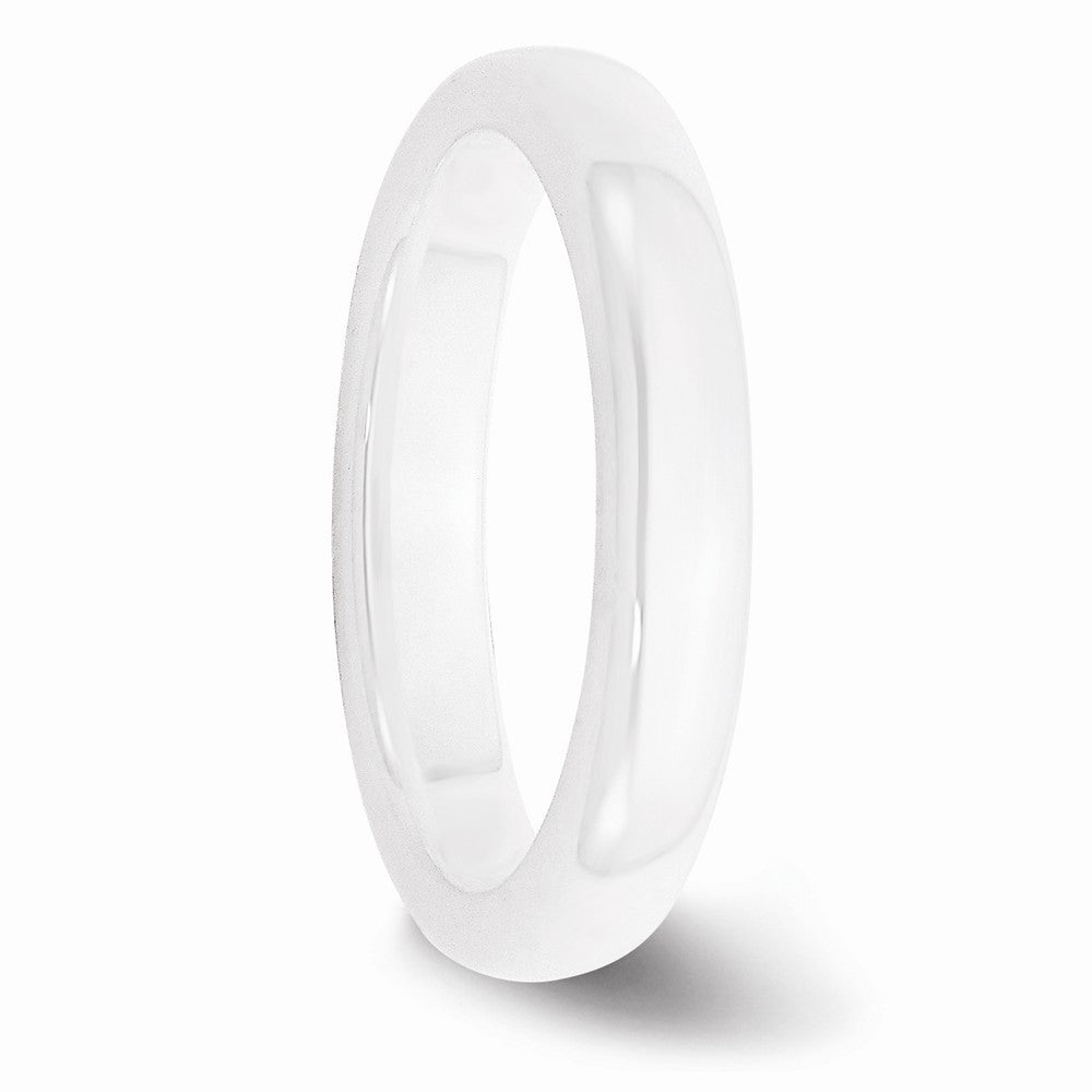 Chisel Ceramic White 4mm Polished Wedding Band