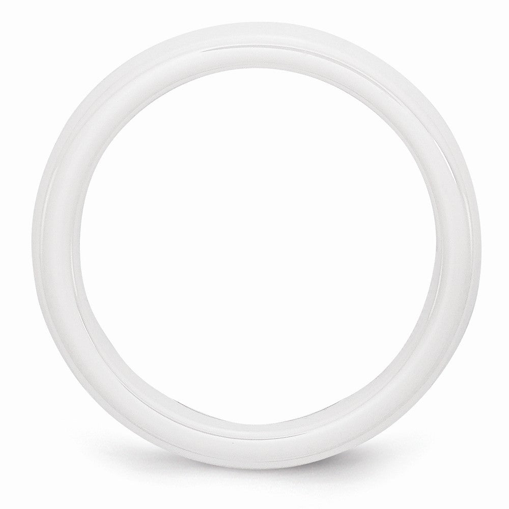 Chisel Ceramic White 4mm Polished Wedding Band
