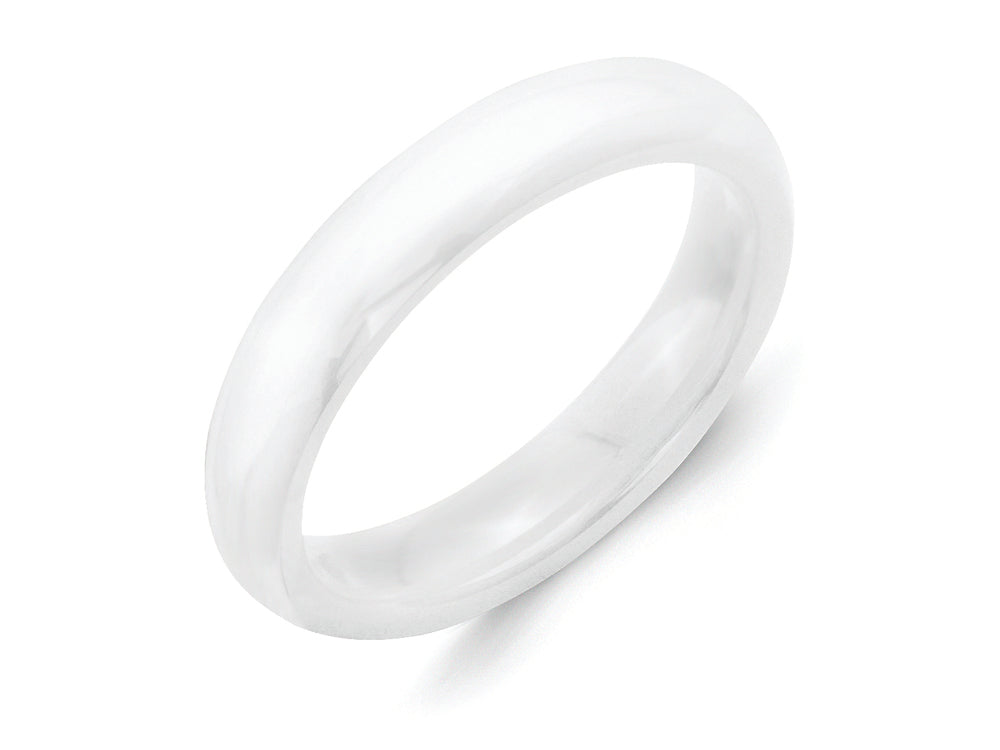 Chisel Ceramic White 4mm Polished Wedding Band