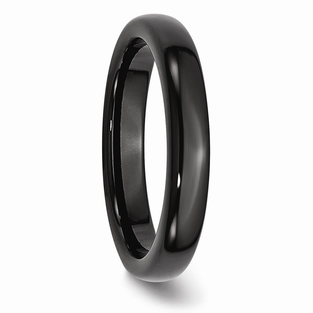 Chisel Ceramic Black 4mm Polished Wedding Band