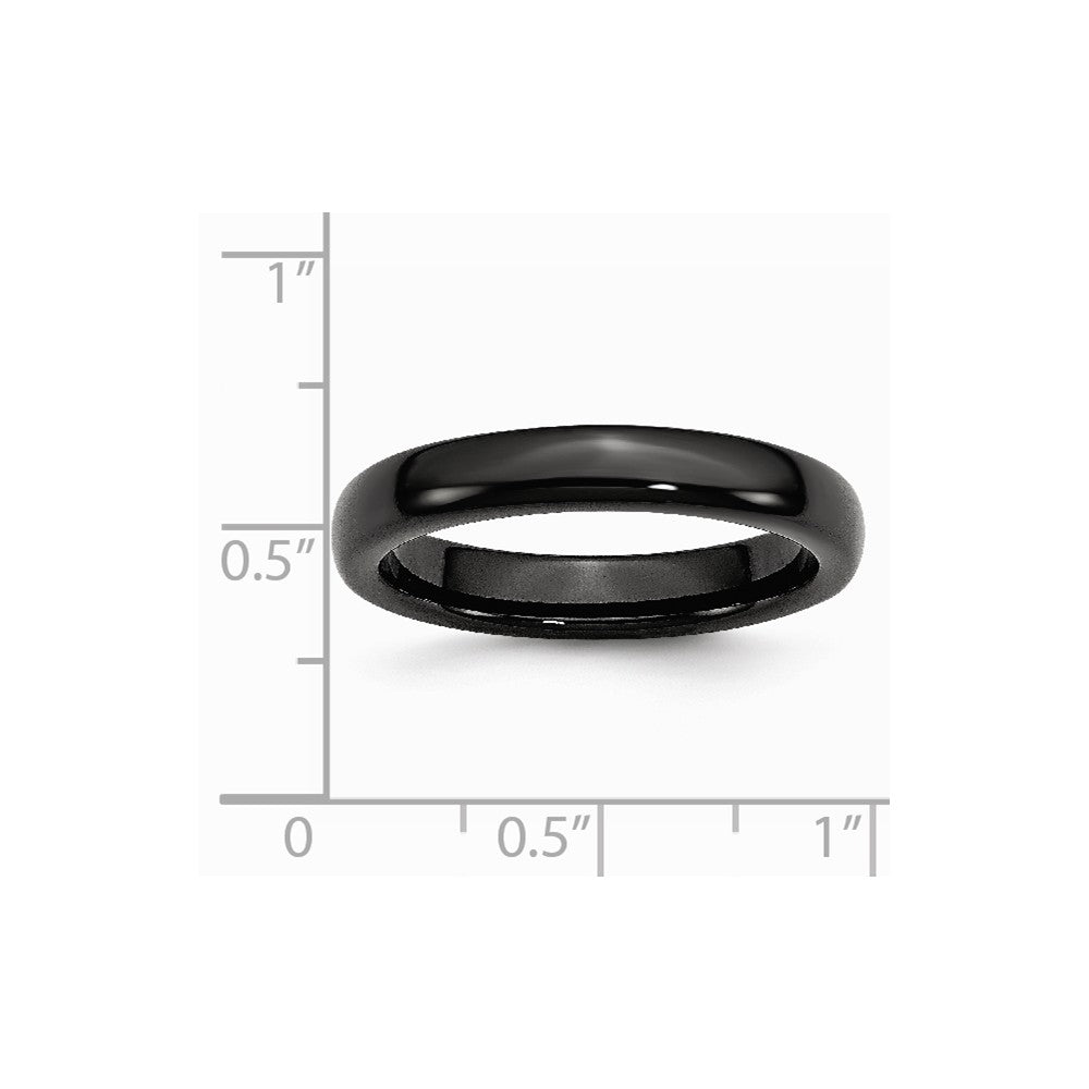 Chisel Ceramic Black 4mm Polished Wedding Band