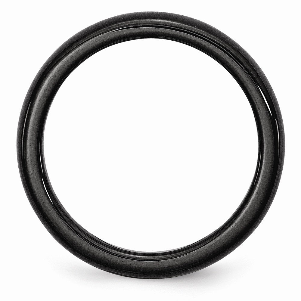 Chisel Ceramic Black 4mm Polished Wedding Band