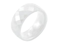 Chisel Ceramic White Faceted 8mm Polished Wedding Band
