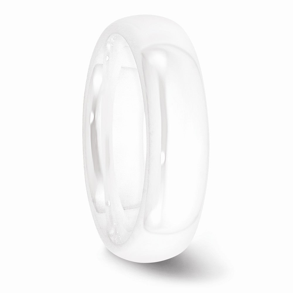 Chisel Ceramic White 6mm Polished Wedding Band