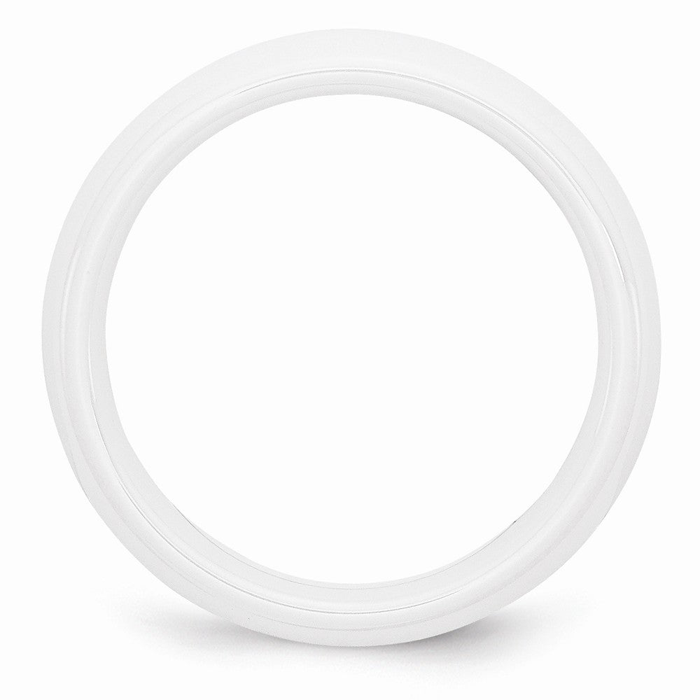 Chisel Ceramic White 6mm Polished Wedding Band