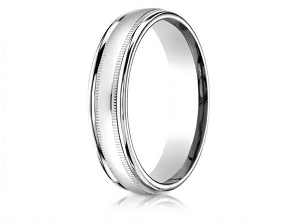 Benchmark 14k Gold 4mm Comfort-fit High Polished Carved Design Wedding Band Ring With Milgrain