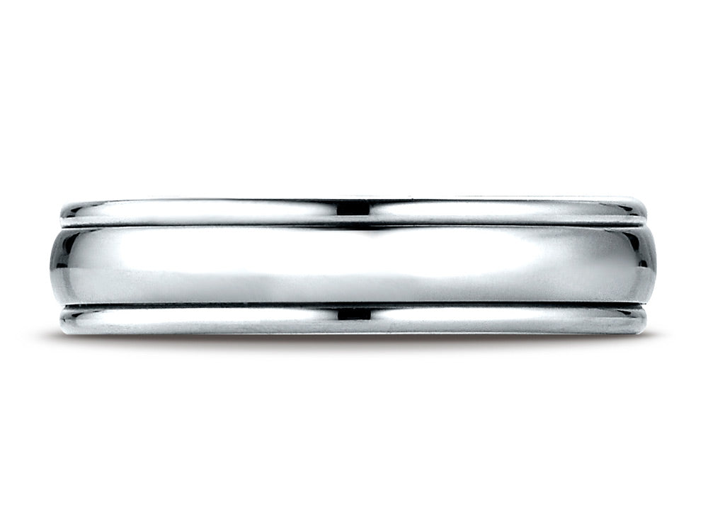 Benchmark 14k All Gold 4mm Comfort-fit High Polished Carved Design Wedding Band Ring