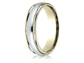 Benchmark 14 kt Two Tone Goldd 4mm Comfort-fit High Polished Carved Design Wedding Band Ring