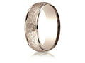 Benchmark 14k Rose Gold Comfort Fit 7mm High Polish Edge Hammered Center Design Wedding Band Ring