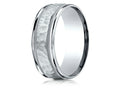 Benchmark 14k Gold 8mm Comfort-fit Hammered Center High Polish Round Edge Carved Design Wedding Band Ring