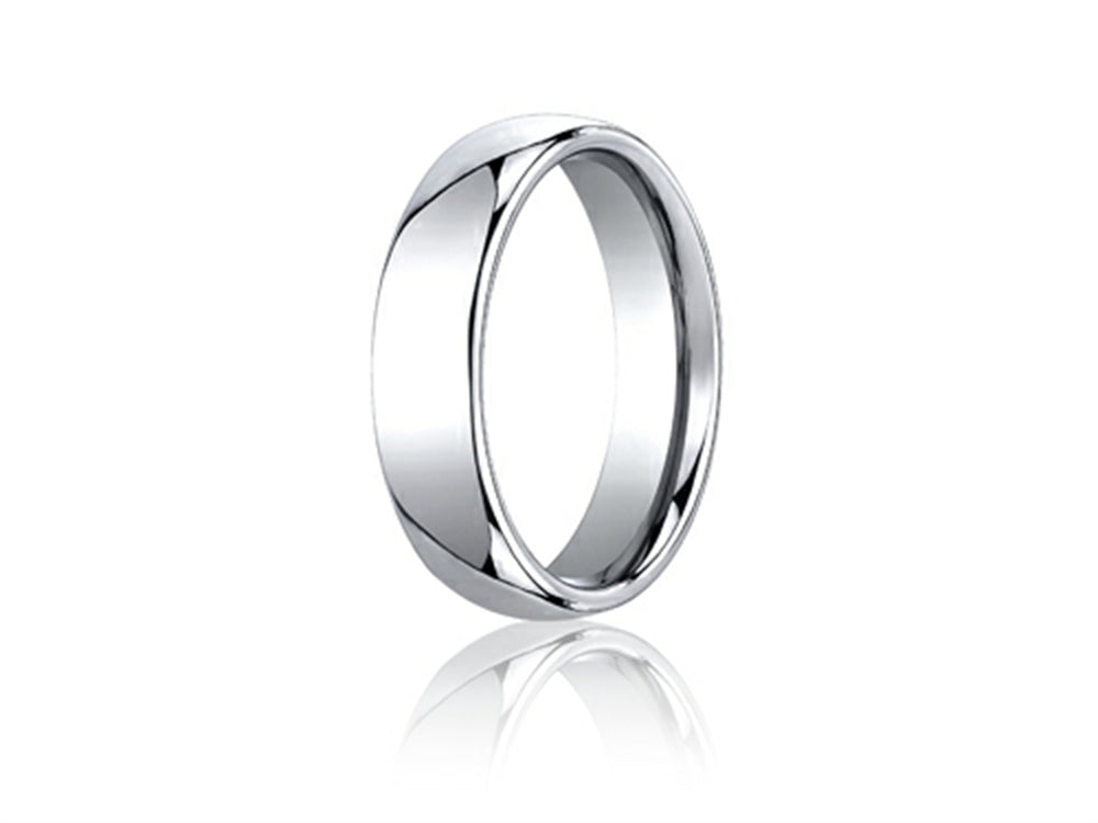 Benchmark Cobalt Chrome 6mm Comfort-fit High Polished Design Ring
