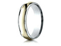 Benchmark 14 kt Two Tone Goldd 6mm Comfort-fit High Polished Carved Design Wedding Band Ring
