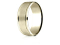 Benchmark 14 Karat Yellow Gold 8mm Comfort-fit Drop Bevel Satin Finish Design Wedding Band Ring