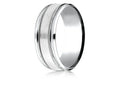 Benchmark 14 Karat Gold 8mm Comfort-fit Drop Bevel Satin Finish Milgrain Design Wedding Band Ring