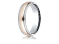 Benchmark 14 kt Two Tone Goldd 6mm Comfort-fit High Polished Milgrain Carved Design Wedding Band Ring