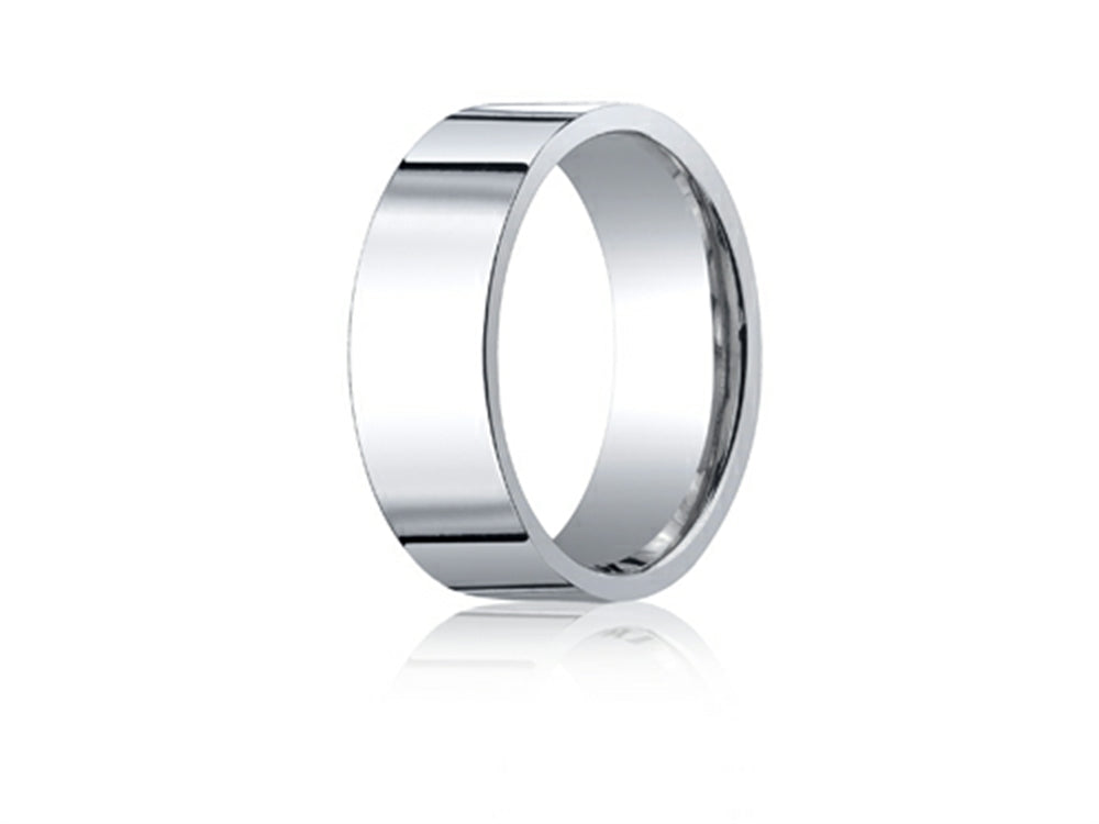Benchmark 18k Gold 8.0mm Flat Comfort-fit Ring
