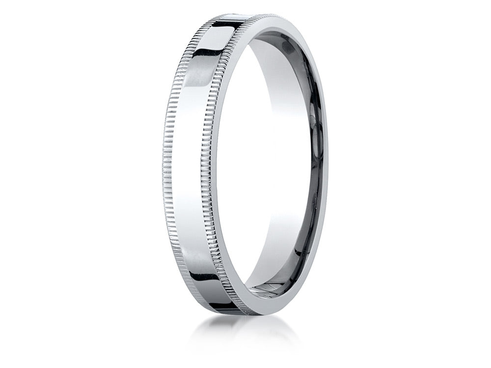 Benchmark 14k Gold 4mm Flat Comfort-fit Wedding Band / Ring With Milgrain